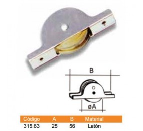 POLEA PARA PUERTA CORREDERA LATON