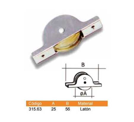 POLEA PARA PUERTA CORREDERA LATON