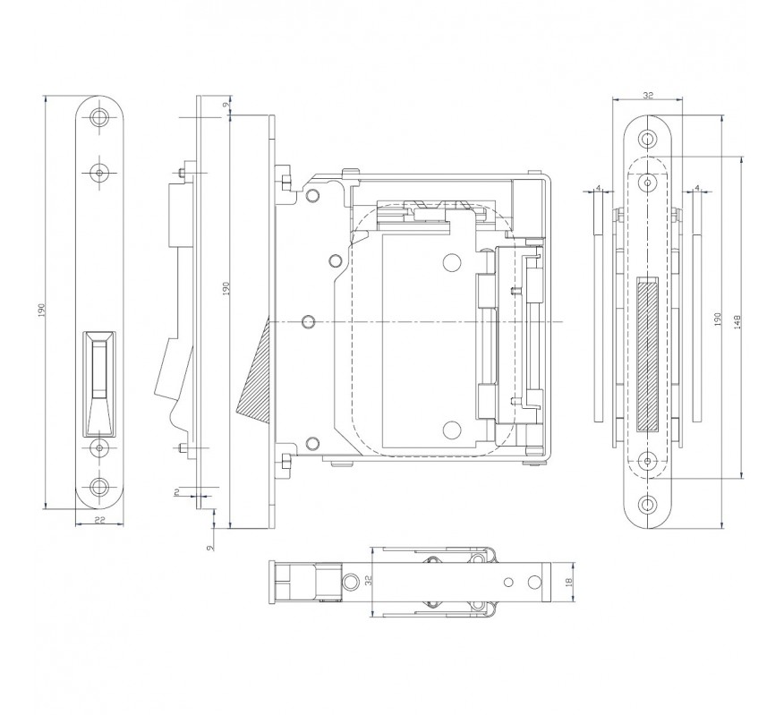 PICAPORTE CAJA  MAGNETICO INVISIBLE NVCRS