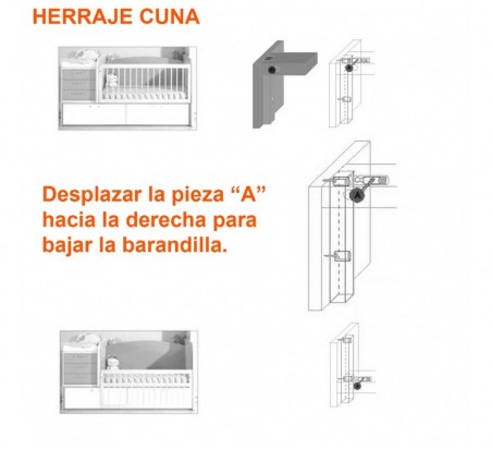 HERRAJES PARA CUNA REGULABLE