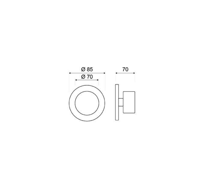 POMO DE PUERTA SETA EQ-1085 85MM NEGRO MATE