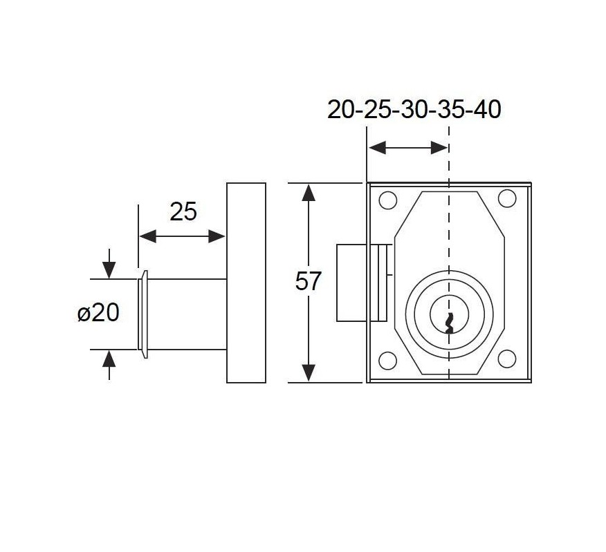 CERRADURA MODELO 23R NÍQUEL