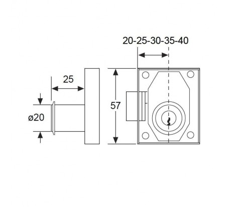 CERRADURA MODELO 23R NÍQUEL