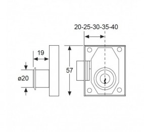 PERNIO MODELO 950/90 P.A. CANTO RECTO CROMO MATE