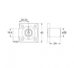 PERNIO MODELO 950/90 P.A. CANTO RECTO CROMO MATE