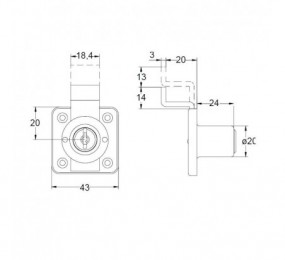 PERNIO MODELO 950/90 P.A. CANTO RECTO CROMO MATE