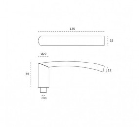 PERNIO MODELO 950/90 P.A. CANTO RECTO CROMO MATE