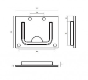 PERNIO MODELO 950/90 P.A. CANTO RECTO CROMO MATE