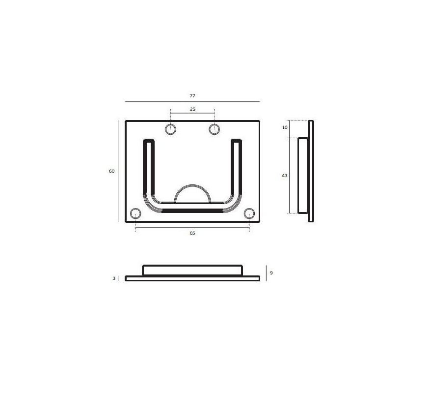 TIRADOR UÑERO PARA MUEBLE 77 X 57MM IN.16.103