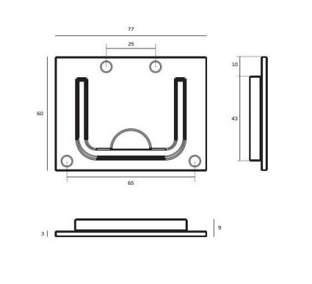 TIRADOR UÑERO PARA MUEBLE 77 X 57MM IN.16.103