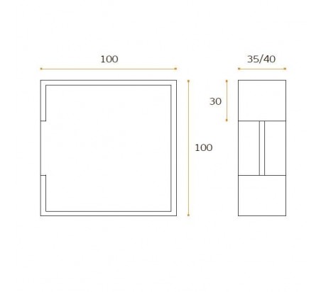 UÑERO CUADRADO 100X100X35MM TIT. BLACK IN.16.300.35.TB