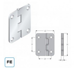 BISAGRA ASIMETRICA PARA UNION DE PUERTAS PS23