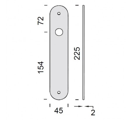 JUEGO MANILLAS 536D INTER PLACA OVAL 45X230MM INOX MATE