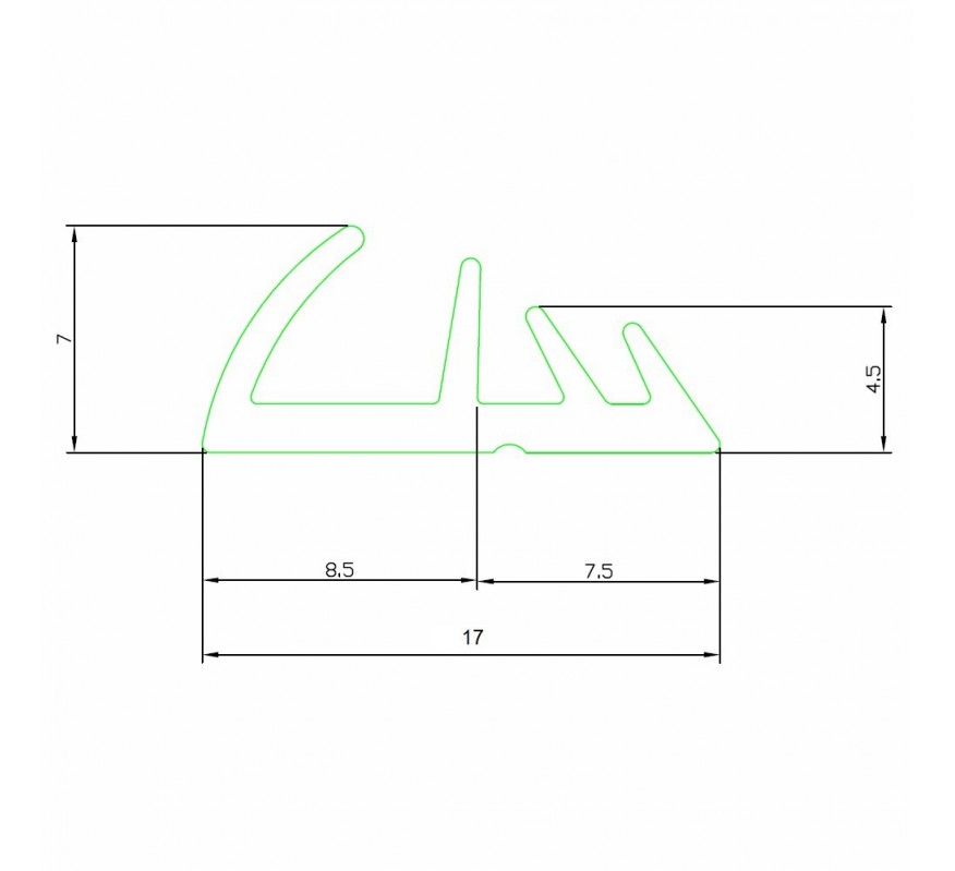 ROLLO 100M.L. BURLETE PVC 3332/17