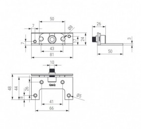 PERNIO MODELO 950/90 P.A. CANTO RECTO CROMO MATE