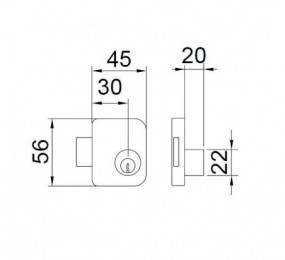 CERRADURA JIS 1130/20 LATON / CROMADO