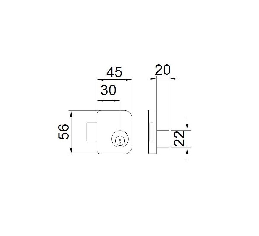 CERRADURA JIS 1130/20 LATON / CROMADO