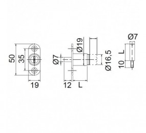 PERNIO MODELO 950/90 P.A. CANTO RECTO CROMO MATE