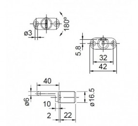 PERNIO MODELO 950/90 P.A. CANTO RECTO CROMO MATE