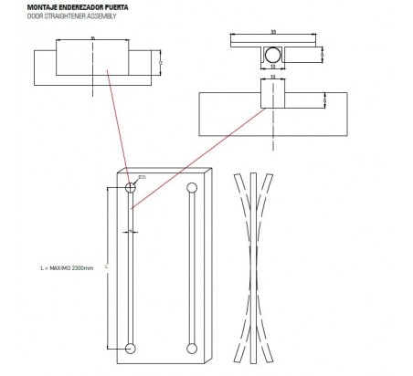 TENSOR ENDEREZADOR PARA PUERTA MADERA MUN750