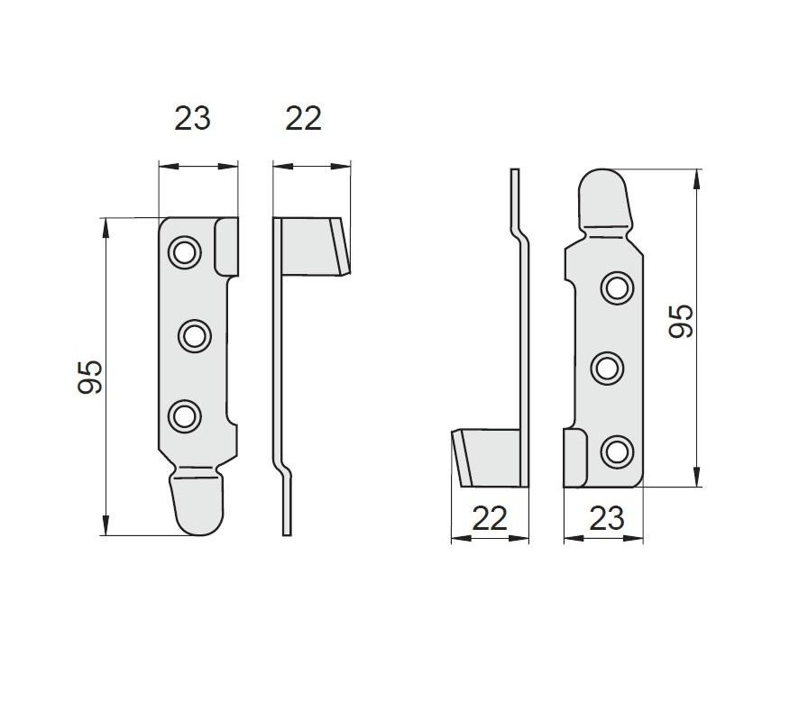 JUEGO ENCHANCHES PARA CAMA 95x20x20 MM BICROMATADO