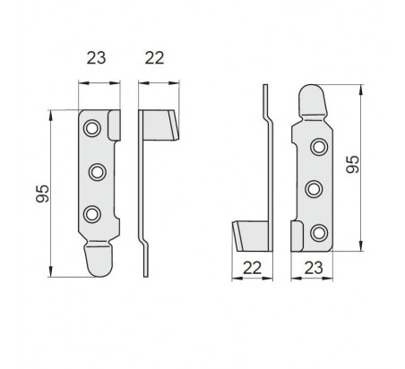 JUEGO ENCHANCHES PARA CAMA 95x20x20 MM BICROMATADO