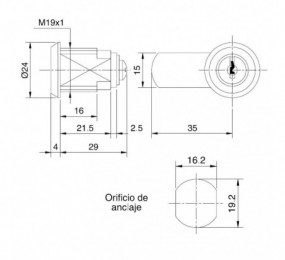 CERRADURA MULETILLA +DESBL. DIDHEYA I-4250/1