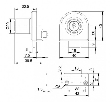 CERRADURA PARA PUERTA DE CRISTAL OJMAR