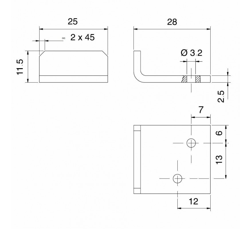 ESCUADRA PARA CERRADURA DE MUEBLE OJMAR