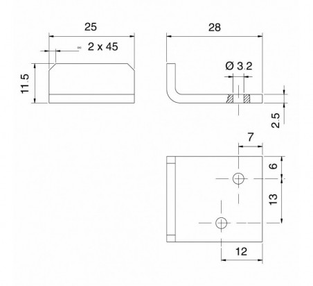 ESCUADRA PARA CERRADURA DE MUEBLE OJMAR