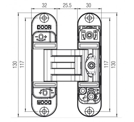 BISAGRA INVISIBLE KRONA K6300