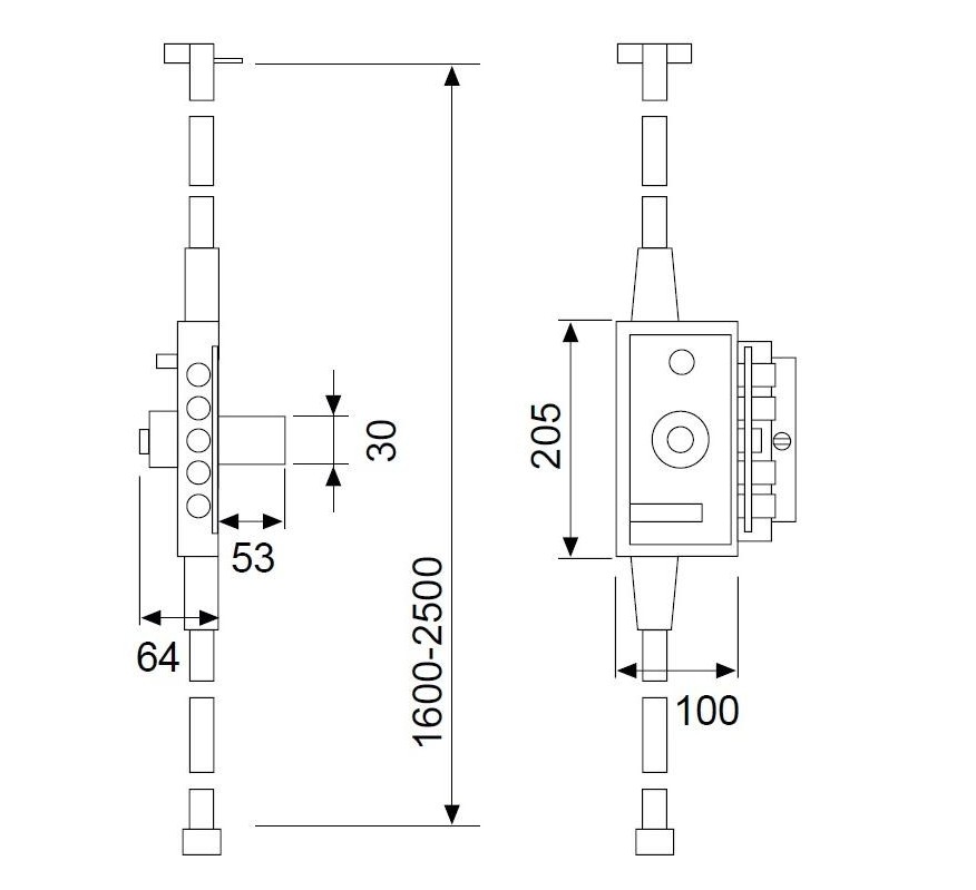 CERRADURA FAC SOBREPUESTA MB-86 PP GOLPE/LLAVE