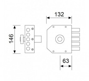 PERNIO MODELO 950/90 P.A. CANTO RECTO CROMO MATE