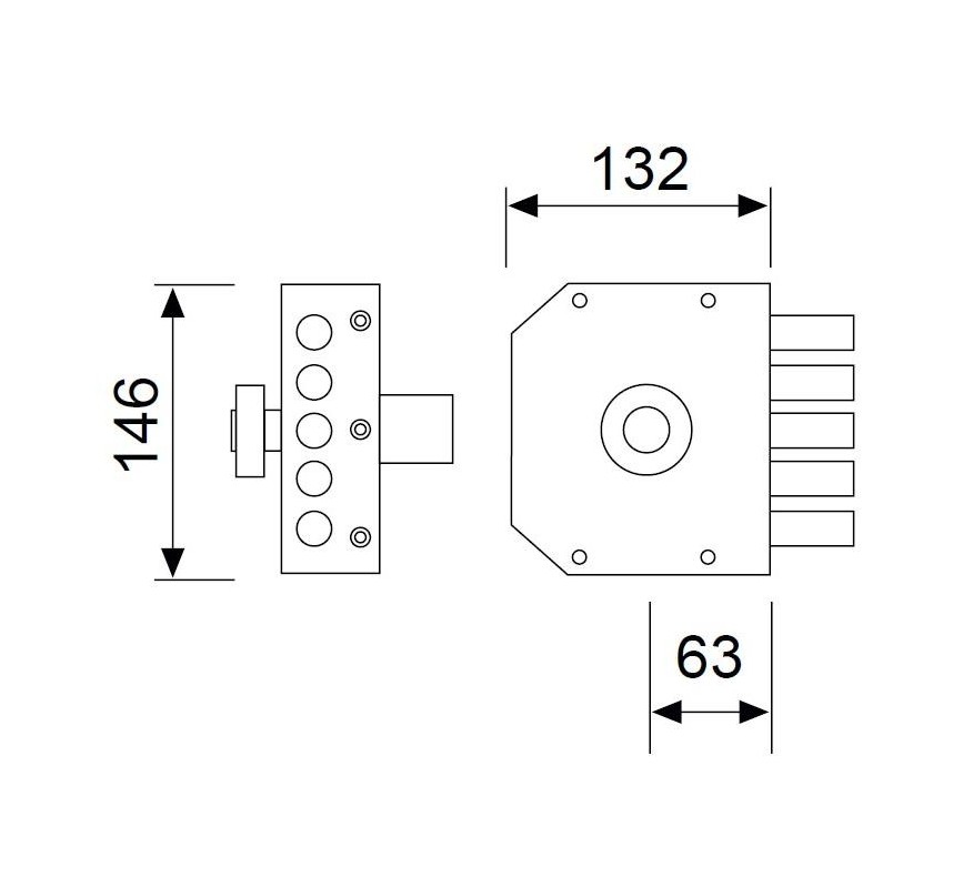 CERRADURA SOBREPUESTA MARCA MOTTURA MODELO 601 LLAVE SOLA DERECHA