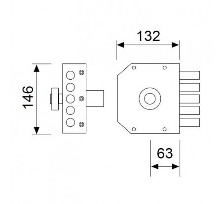 CERRADURA SOBREPUESTA MARCA MOTTURA MODELO 601 LLAVE SOLA DERECHA