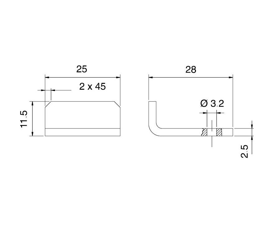 ESCUADRA PARA CERRADURA DE MUEBLE 950 OJMAR