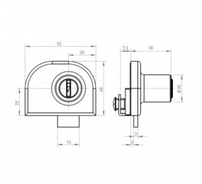 PERNIO MODELO 950/90 P.A. CANTO RECTO CROMO MATE