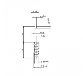 PERNIO MODELO 950/90 P.A. CANTO RECTO CROMO MATE