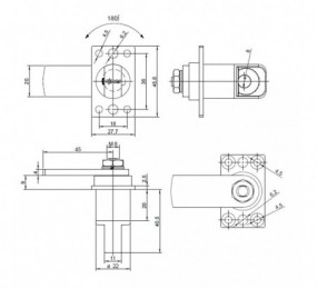 PERNIO MODELO 950/90 P.A. CANTO RECTO CROMO MATE