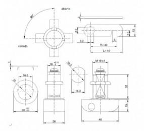 PERNIO MODELO 950/90 P.A. CANTO RECTO CROMO MATE