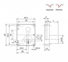 PERNIO MODELO 950/90 P.A. CANTO RECTO CROMO MATE