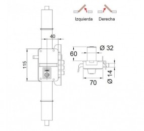 PERNIO MODELO 950/90 P.A. CANTO RECTO CROMO MATE