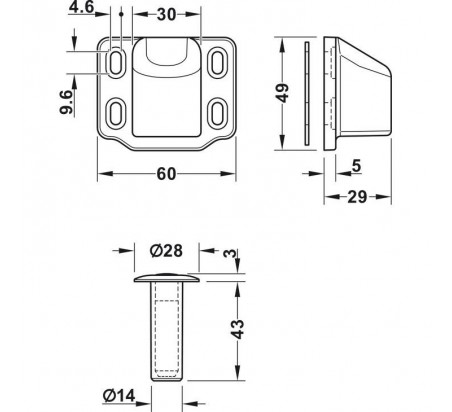 TOPE RETENEDOR MAGNETICO PARA PUERTAS SOBREPUESTO EXCALIBUR